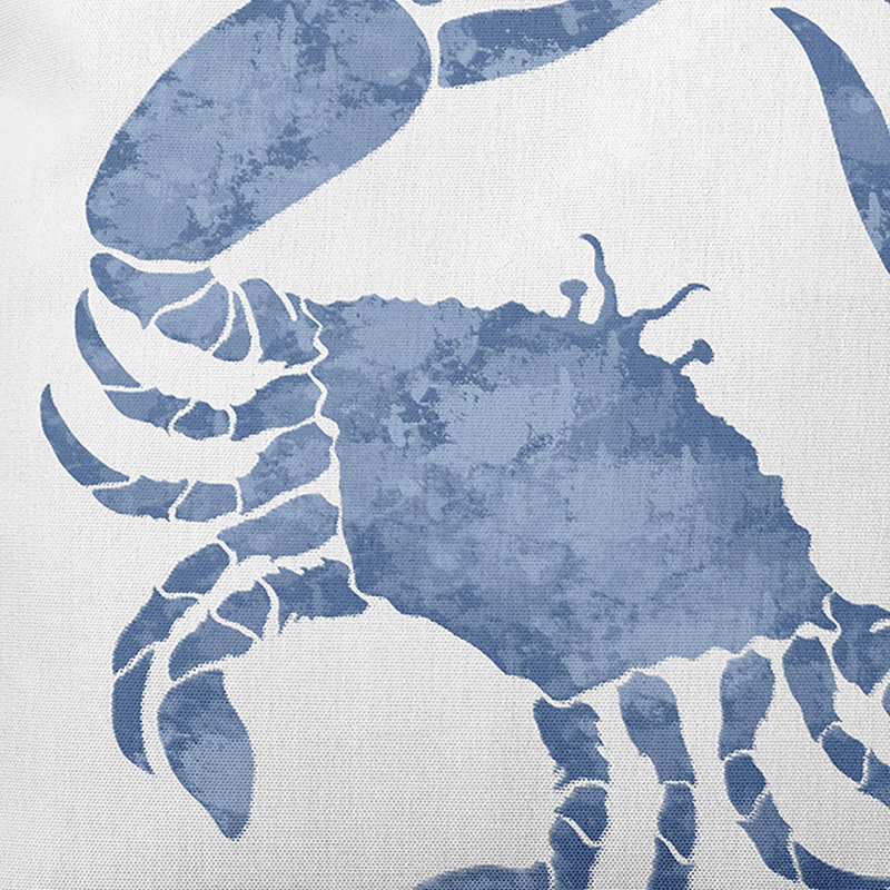 Housse et insert de coussin de plage en crabe, H 16 po x l 16 po, Bleu