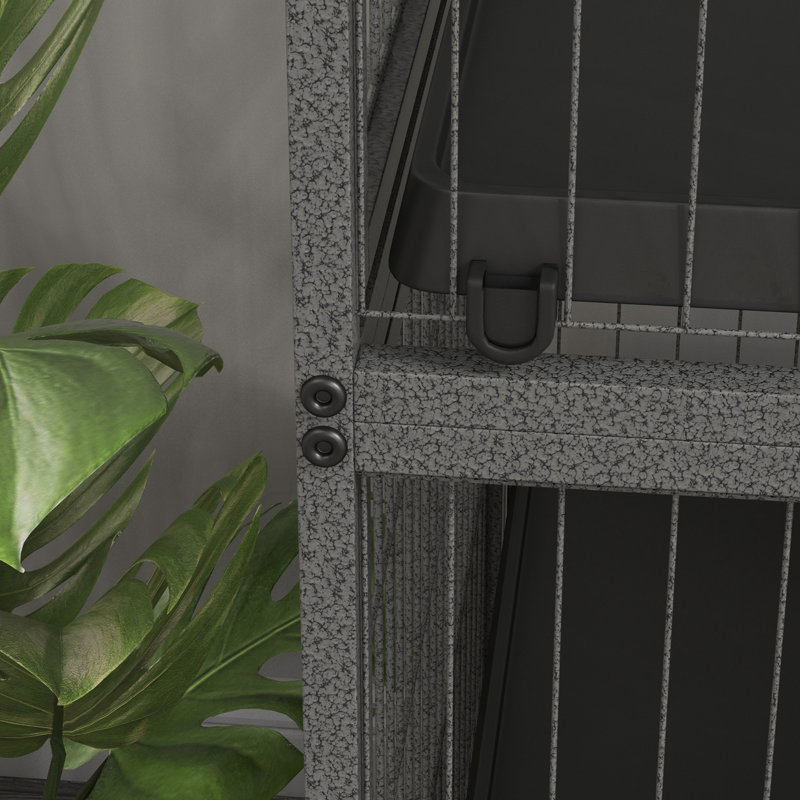 Cage polyvalente pour petits animaux avec hamac et plusieurs caractéristiques pour animaux de compagnie, Gris