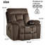 Fauteuil inclinable de 42,7 po surdimensionné en microfibre avec chauffage chauffant et deux porte-gobelets cachés et port USB et poche latérale-946470651