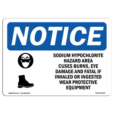 Sodium Hypochlorite Hazard Area Sign