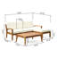 Ensemble de canapé modulaire en bois d'acacia 3 pièces en forme de L avec coussins résistants à l'eau, ensemble de conversation pour terrasse ou porche Shape