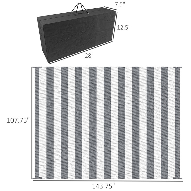 Reversible Waterproof Outdoor Rug - Portable RV Camping Mat With Carry Bag