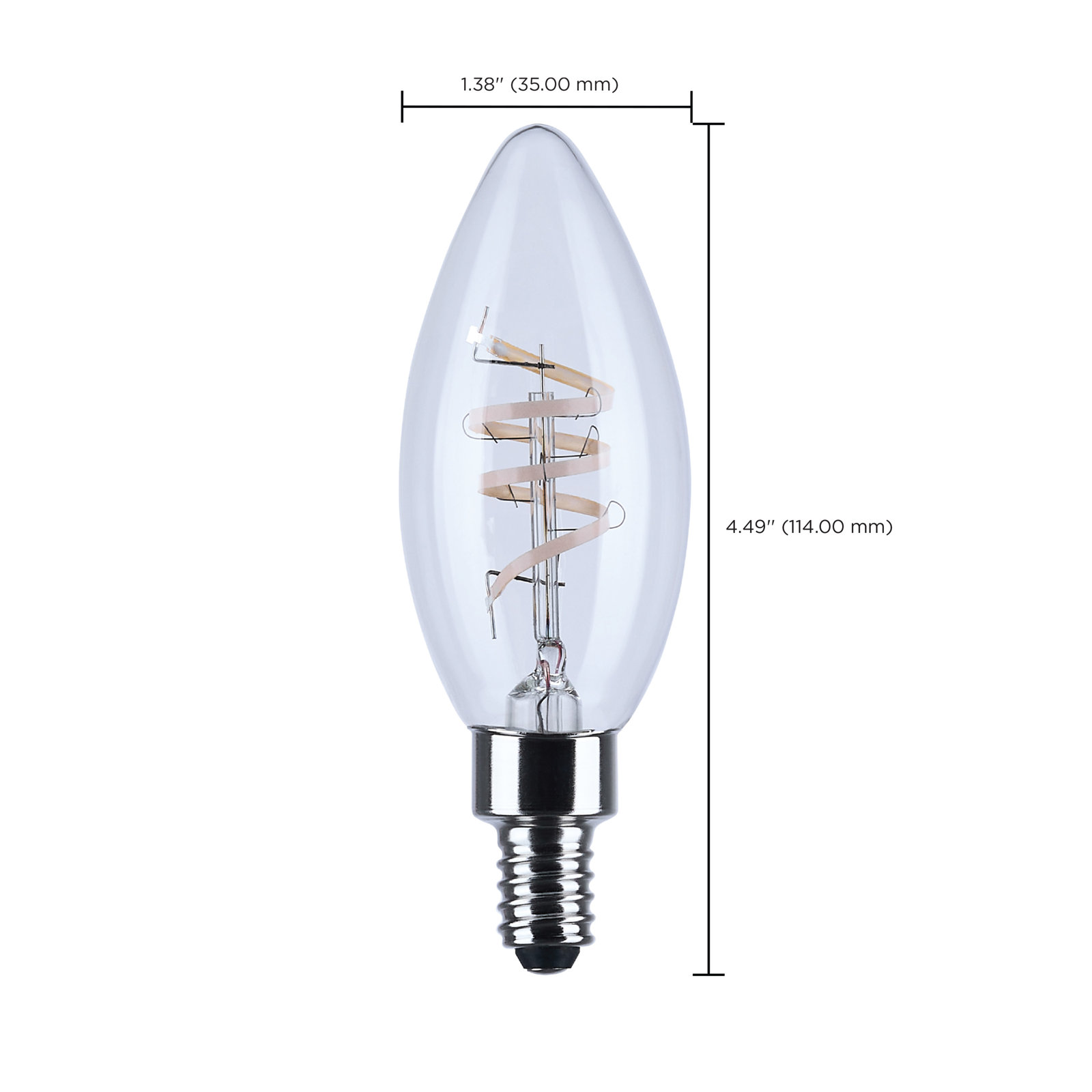 4 Watt B11 LED Deena Flex Gray Coil Filament E12 Base 2700K 120 Volt, 2700 Kelvins
