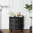 Chrisean 31.61" Half Moon Table, Half Moon Console Table, Black Cabinet Wood Console Table