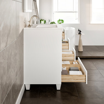 Yena 28"W x 22"D Bathroom Vanity with Undermount Porcelain Sink