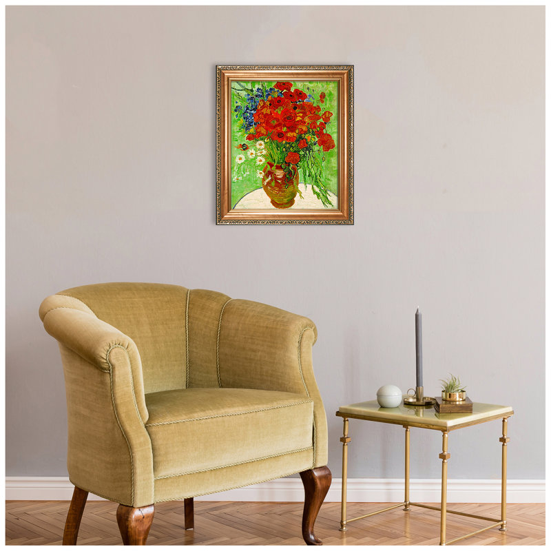 «Red Poppies And Daisies» par Vincent Van Gogh, reproduction sur toile, H 24,5 po x l 20,5 po x P 0,75 po