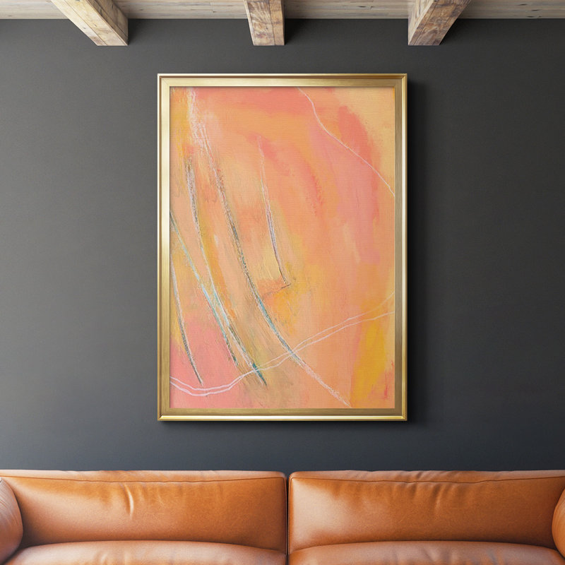 «Peach Bliss I», impression sur papier, Or, H 42,5 po x l 30,5 po x P 1 po