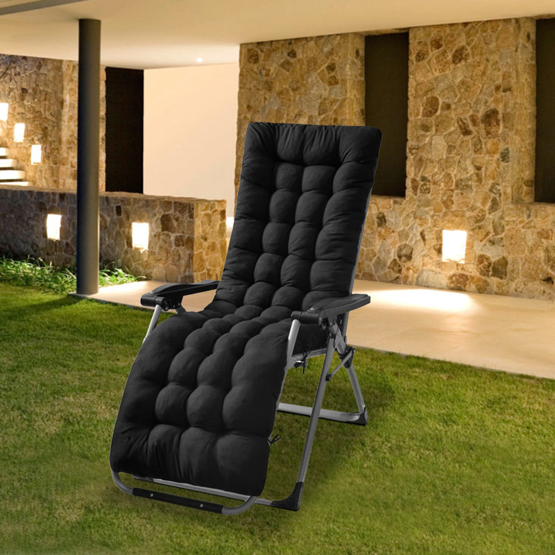 Coussin de chaise longue berçante 67x22in, Noir