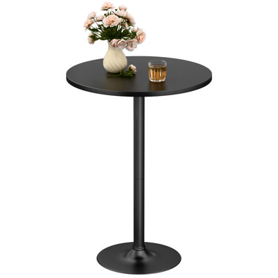 Mahnomen 39.4-inch Round Bistro Table with Pedestal Base for Kitchen Island, Home Bar