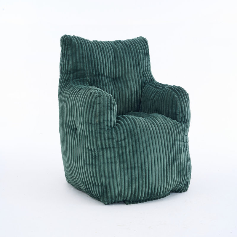 Fabric Bean Bag Chair, Green Corduroy