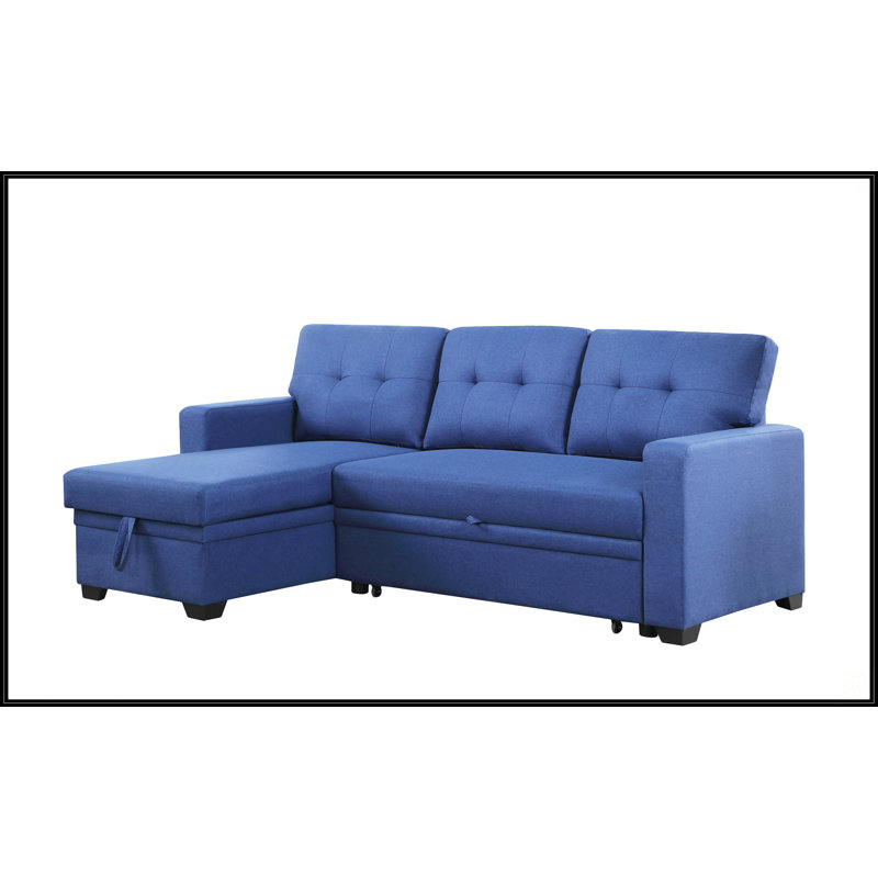Upholstered Pull Out Sectional Sofa With Chaise