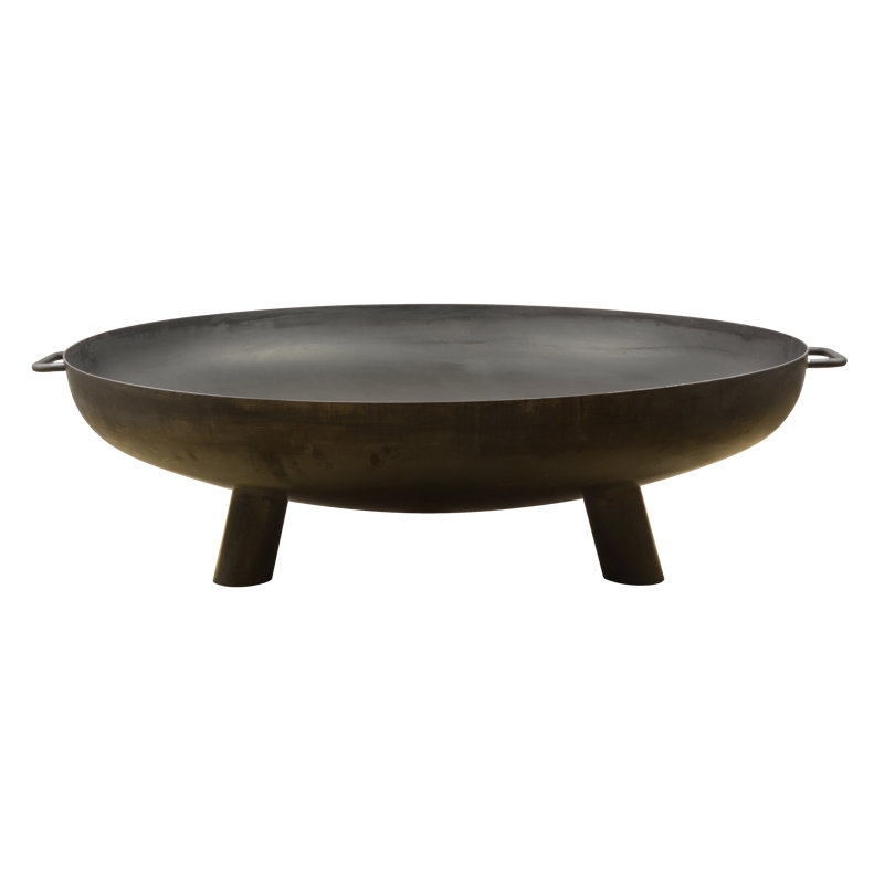 Steel Fire Bowl, Black, 30cm H x 110.20cm W x 100cm D 