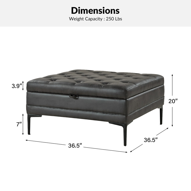 Repose-pieds avec rangement Brinna, Gris anthracite