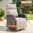 Esquer 3 - Pieces Outdoor Wicker Poolside Reclining Swivel Chaise Lounge With Adjustable Recliner And Side Table-618464014