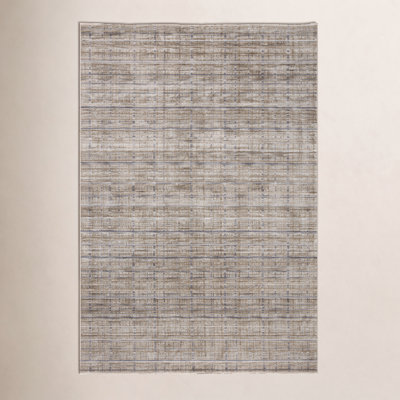 Beige Gray Striped Rug