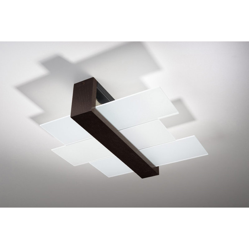 Karragullen Frosted Glass Flush Mount, Black