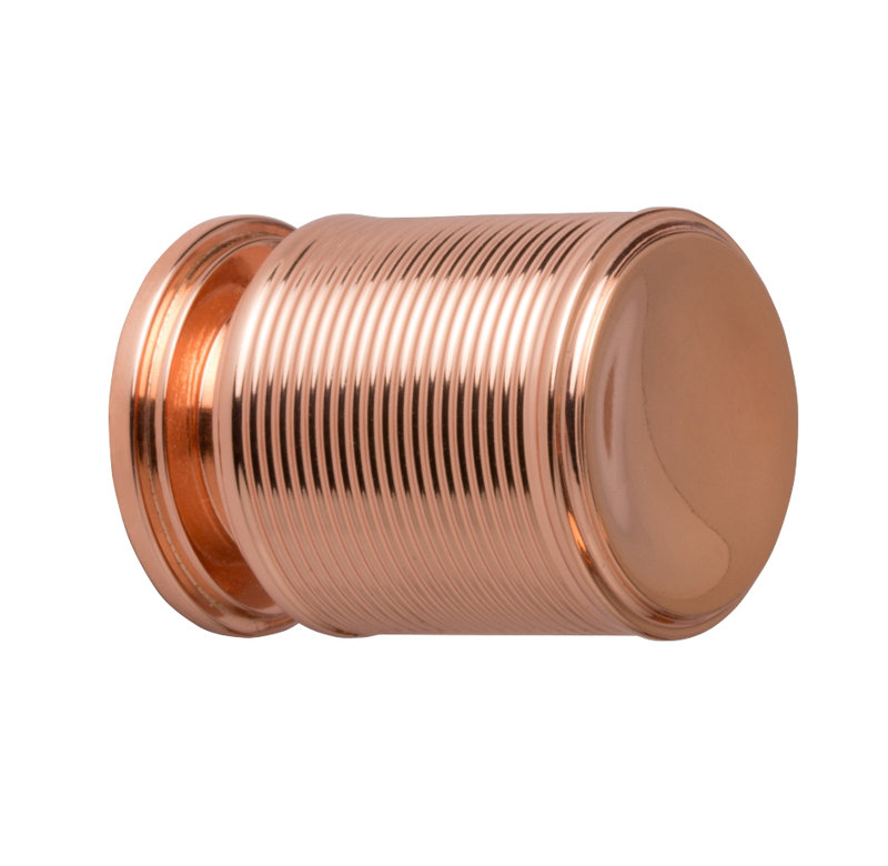 Monaco Cylindrical Knob, 1.26" H x 1.25" W x 1.25" D, Brush Brass/White