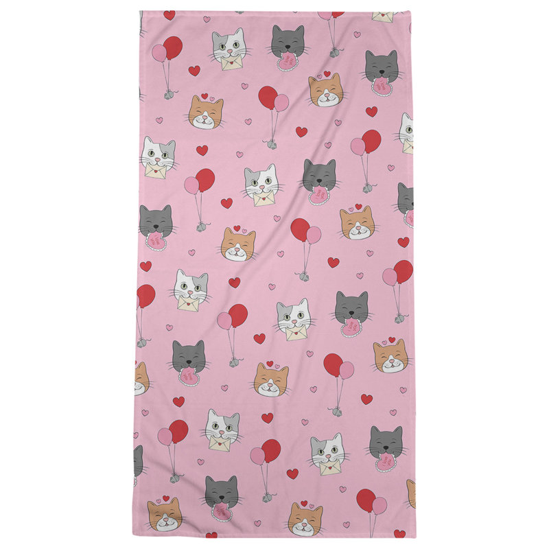 Beach Towel, Pink/Red, Poly/Cotton