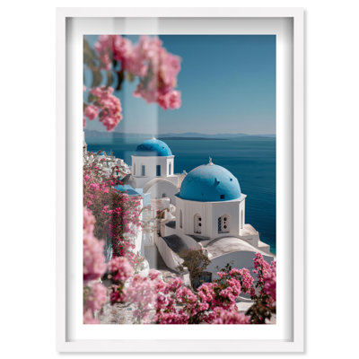Azure Dome Dream III Shadowbox Print Coastal Glam Art by Notoriart, White Frame, 16"H x 11"W