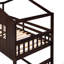 Lit superposé simple au dessus d'un lit simple avec échelle, lit en bois-259939895