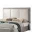 Ensemble de chambre pour grand lit, gris clair, argent, blanc, bois chromé, ensemble de 2 pièces avec table de chevet-131013488