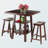 Ilianne High Table with Saddle Seat Counter Stools, Walnut-510153957