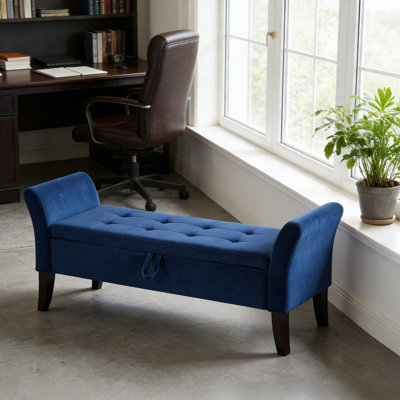 Banc de lit 51,5 po avec velours de rangement