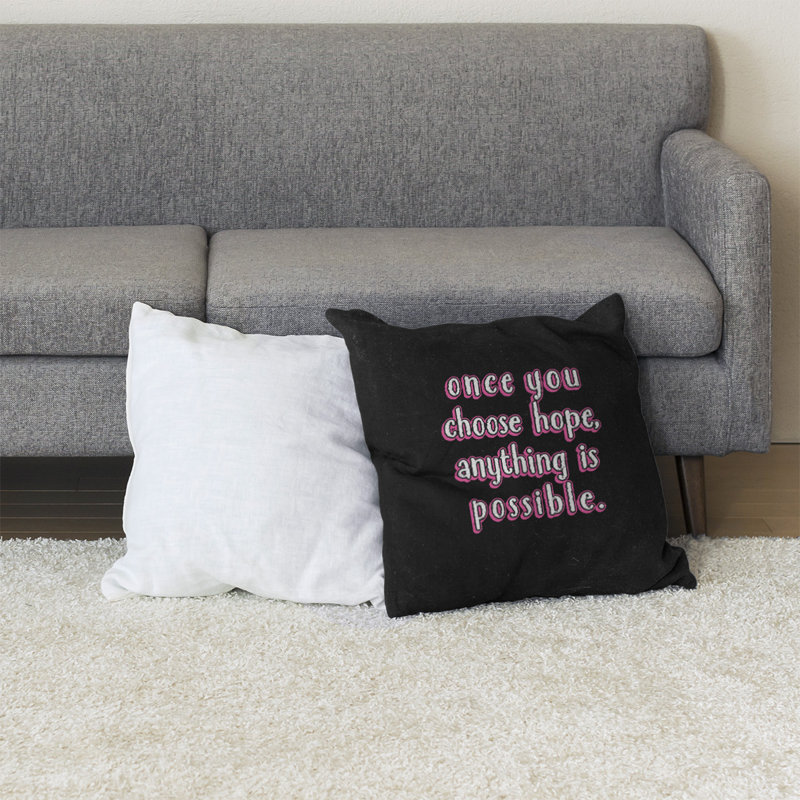Coussin de sol choisissez Hope, H 28 po x l 28 po, Rose