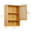 Armoire murale en rotin pour salle de bain Farmhouse, rangement en bois à 3 niveaux avec portes tissées et loquet magnétique-1789284877