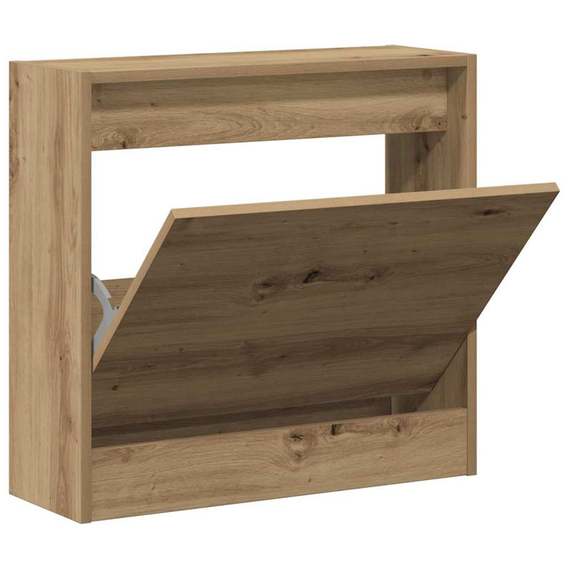 Shoe Cabinet 60 X 21 X 57 Cm Engineered Wood, Artisan Oak