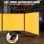Écran de soudage en vinyle ignifugé à 3 panneaux (2,44 m x 1,83 m) avec cadre, avec roulettes pivotantes verrouillables, panneau transparent pour une sécurité optimale lors du soudage, jaune.