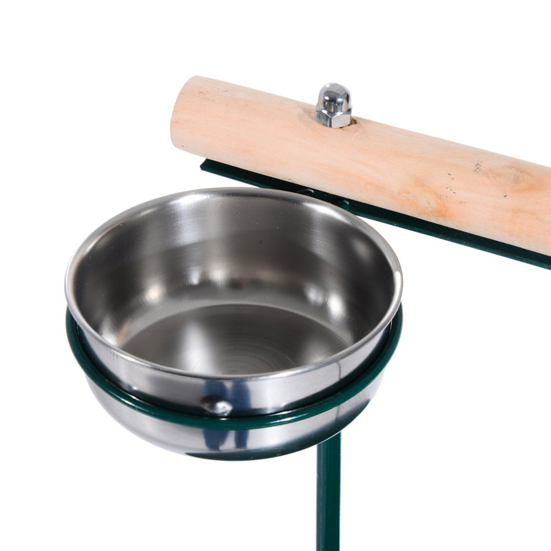PawHut 49" Green Rolling Bird Play Stand with Perch