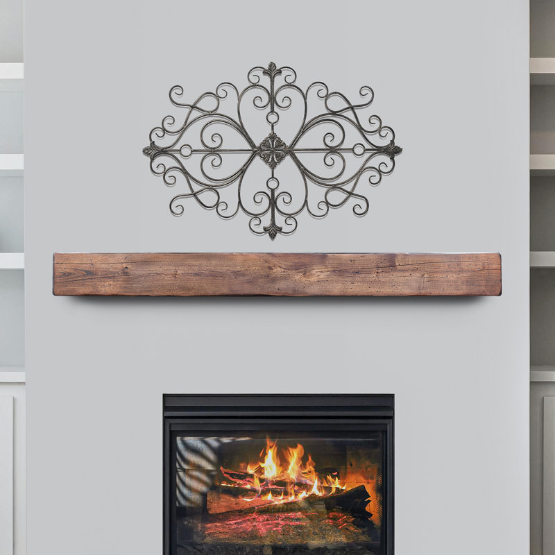 Durango Fireplace Mantel, 60", Brown Wood