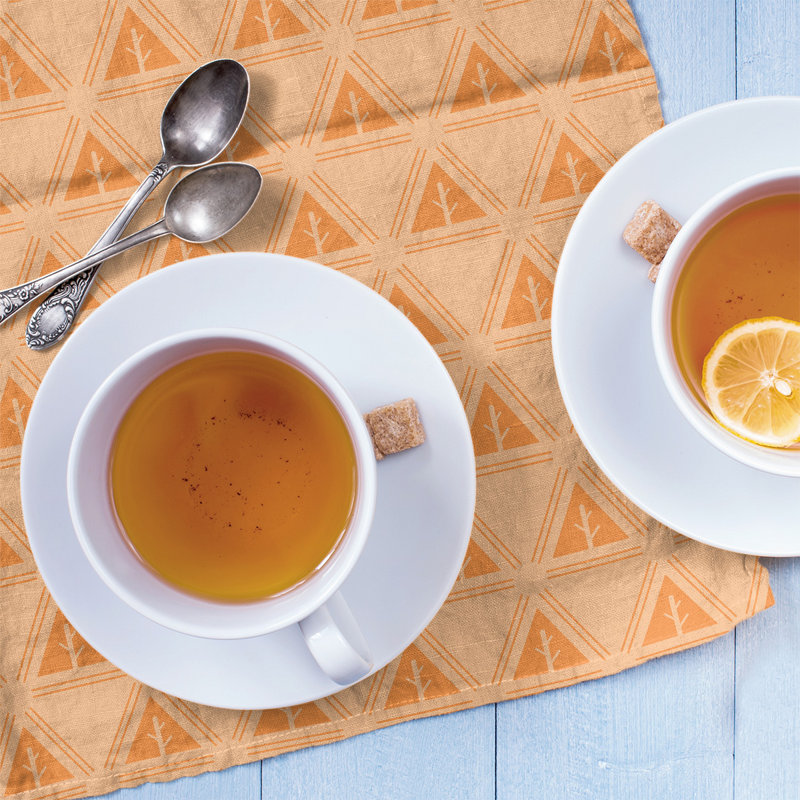 Theo Nath Tea Towel Kitchen Towel, Light Orange/Dark Orange, Poly Twill