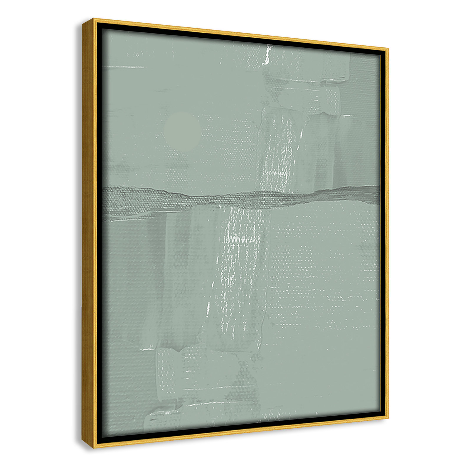 Attica "Sage Abstract" Print, 11.5" H x 9.5" W x 2" D, Gold 