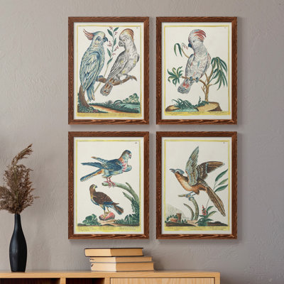 " Pastel Birds I " 4 - Pieces