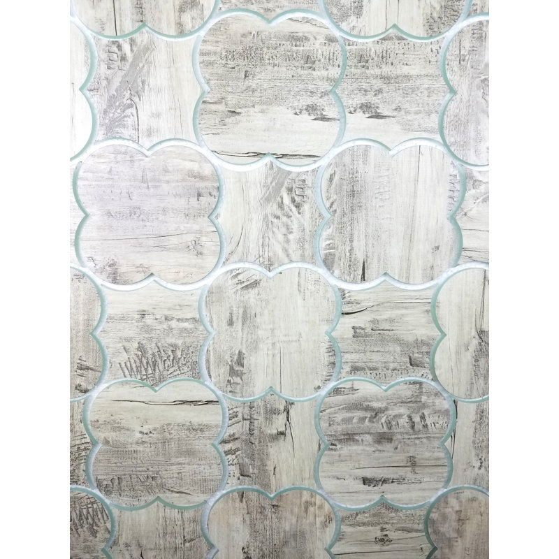 Carreau de mosaïque en verre 6 po x 6 po Tuscan Design, Bois de bouleau gris / brun clair