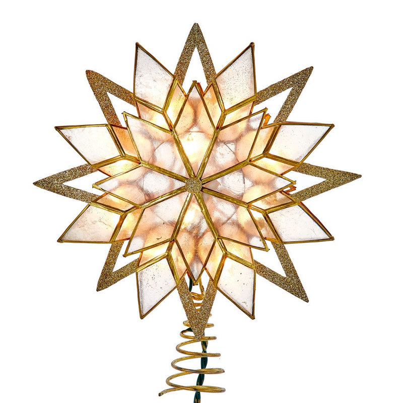 Décoration pour sommet de sapin étoile de Capiz, Or
