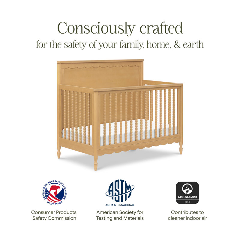 AMBROSIA 4 -in-1 Convertible Crib, Honey