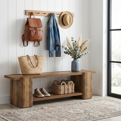 62.6"W Bench with Storage, 2-Tier Design