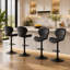 Tabouret de bar pivotant à dossier festonné-267723970