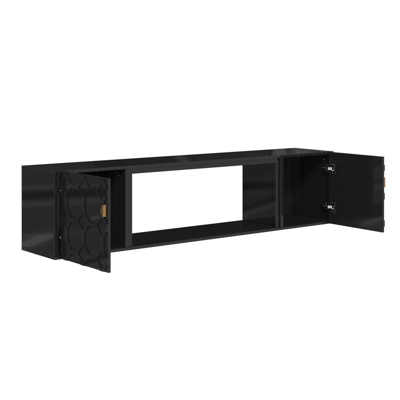 Himanshee 67'' W Floating Storage TV Stand, Black