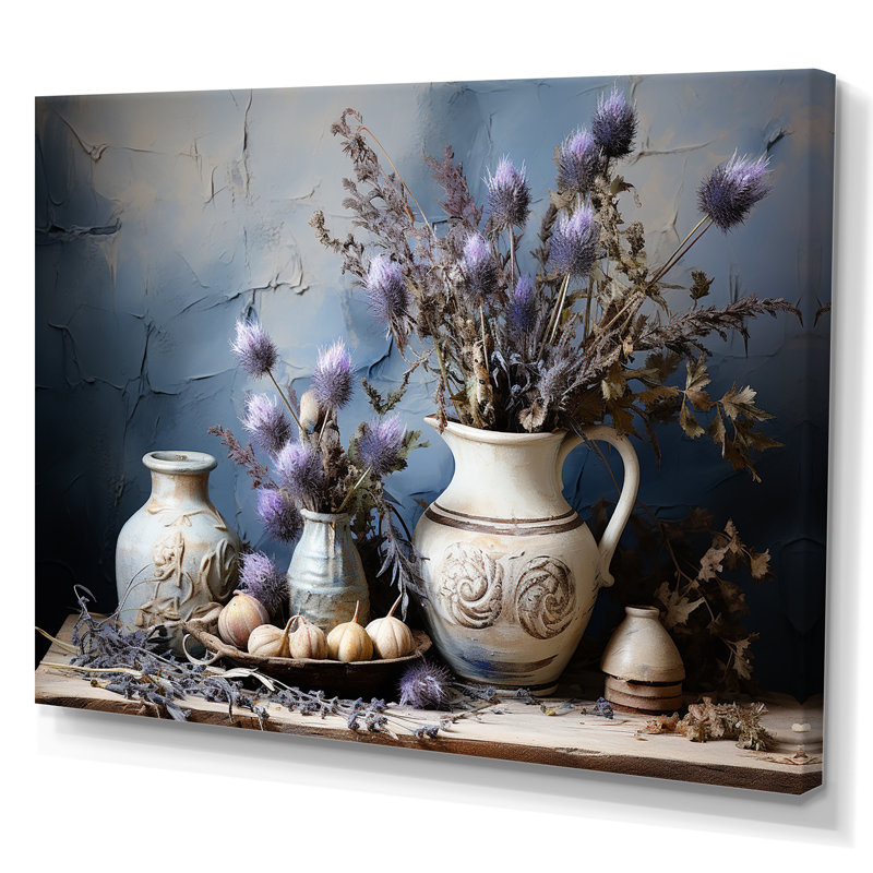 Thistle Farmhouse Still Life sur toile, Toile tendue, H 30 po x l 40 po