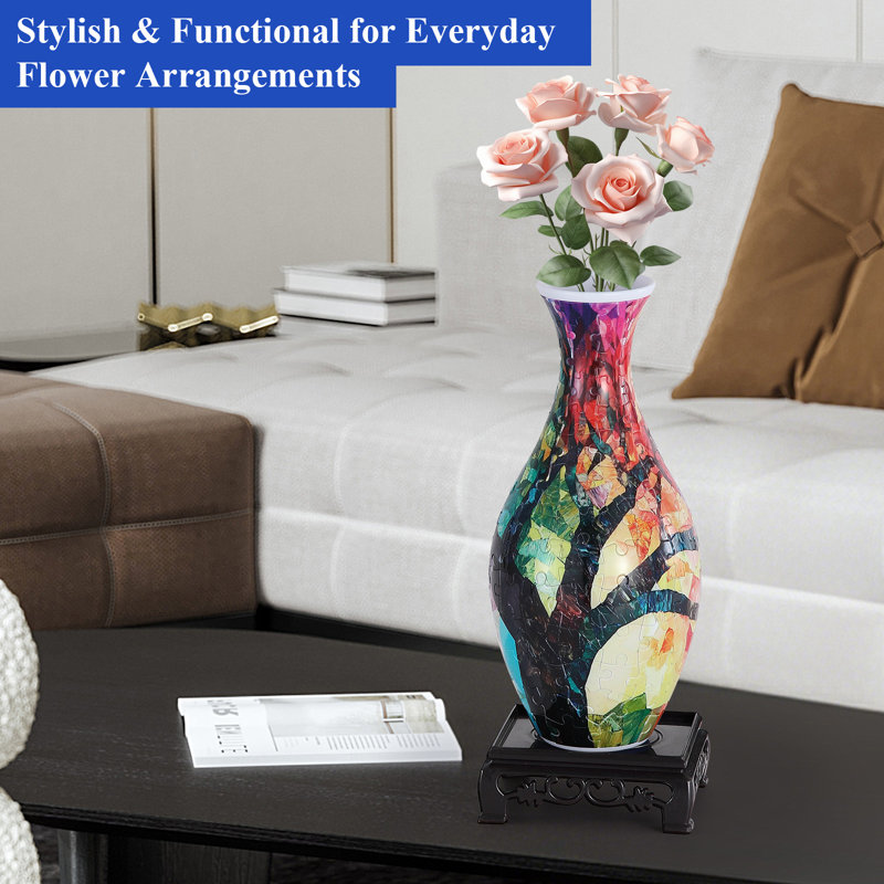 3D Puzzle Vase for Adults,Puzzle Planter Pot for Women,3D Art Jar Puzzles for House Flowers Arrangements and Home Decoration(Tree of Life)