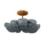 Anguilla Semi-Flush Mount in Blue Wood Beads