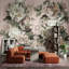 Décoration murale amovible pivoines rosées et accents dorés-126556584-126556590