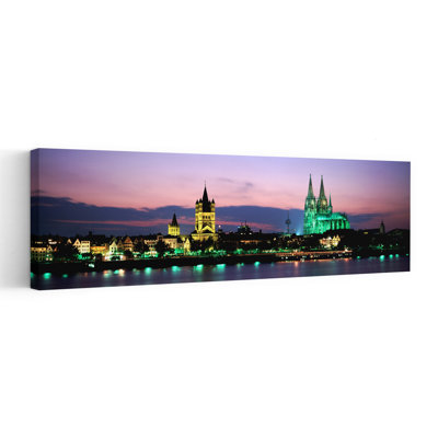 Cityscape At Dusk, Cologne, Germany Abstract Contemporary City Architecture Wall Art