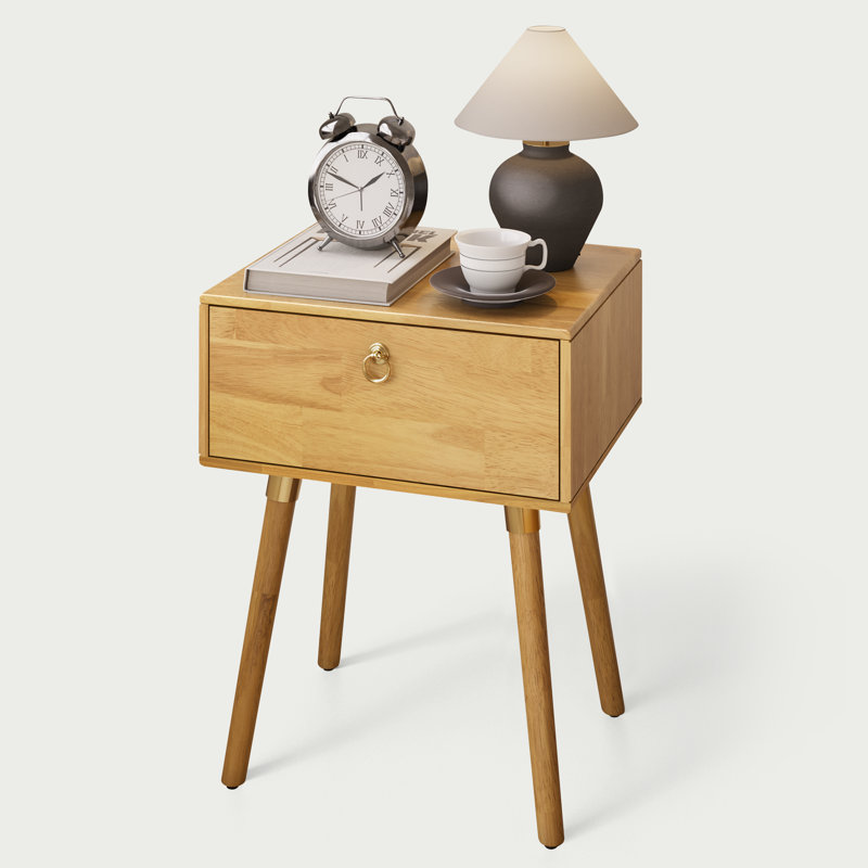 Table de chevet 1 tiroir Alden, Clair naturel