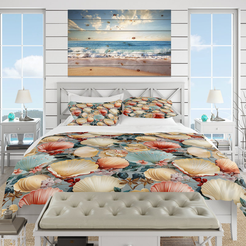 Ensemble de housse de couette Oceanic, Housse de couette simple + 1 taie décorative stan