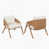 Coussin blanc / cadre brun